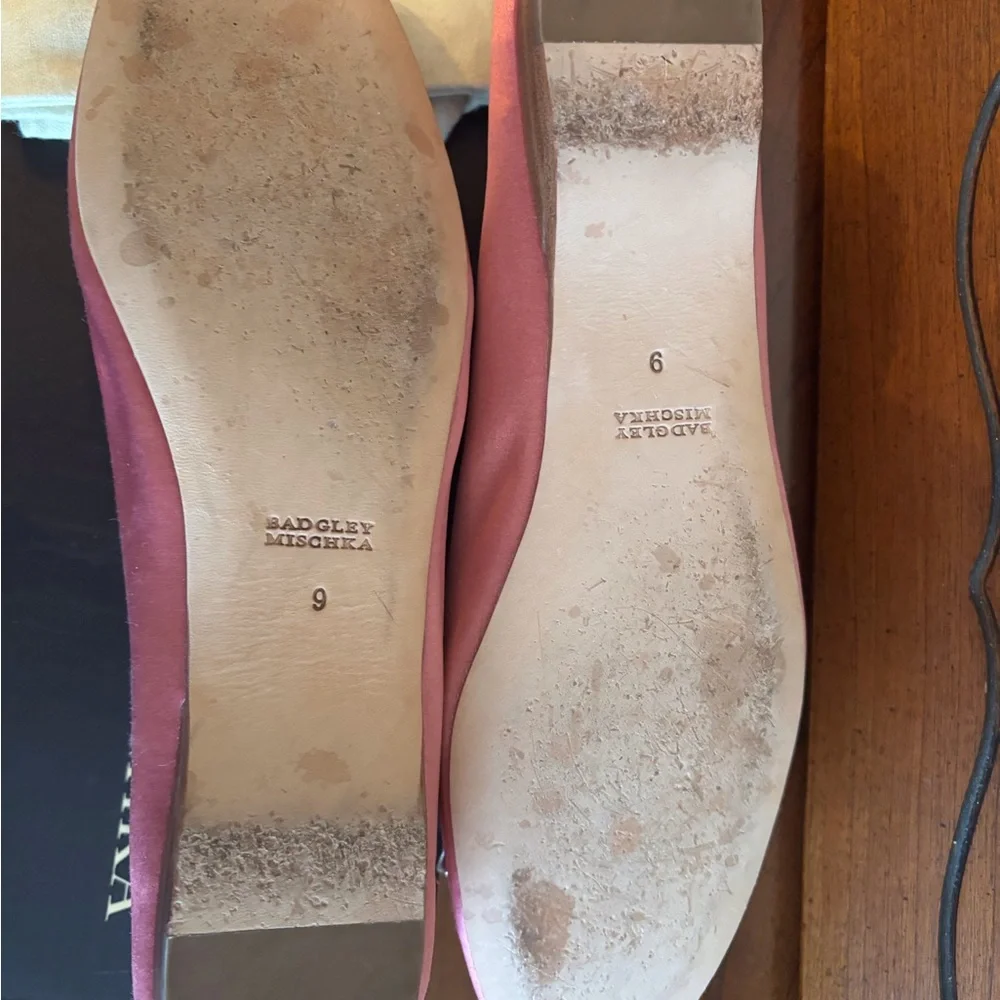 Badgley Mischka Pippa Rose Pink Satin Jeweled Ballet Flats - Picture 8 of 15